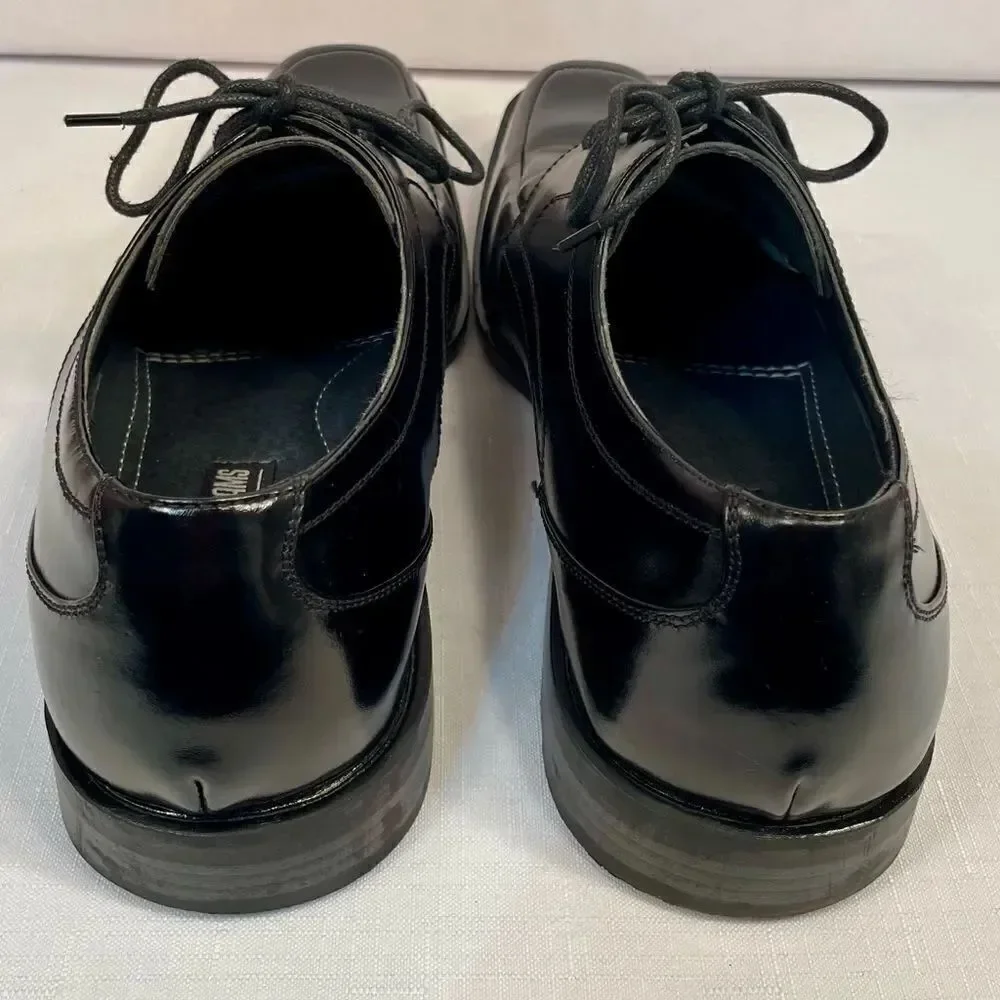 BLACK LEATHER TIE UP SHOES BY STACY ADAMS SIZE 9.5 EUC